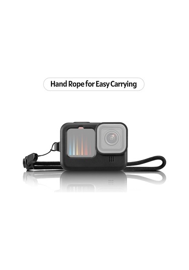 Youmex Gopro Hero 9/10 Kamera Korumalı Kılıf - Silikon Malzeme, Lens Kapağı Ve Kayıp Engelleme Eldiveni İle Vlog Ve Spor Aktiviteleri İçin Uyumlu