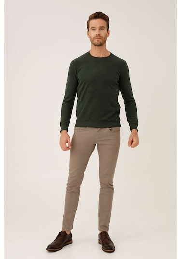 İgs Erkek Haki Standart Bisiklet Yaka Triko Haki