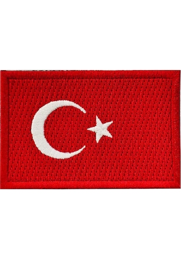 Türk Bayrağı Patch Kırmızı Nakış