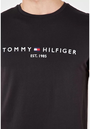 Tommy Hilfiger Sıfır Yaka Erkek T-shirt Koyu Lacivert