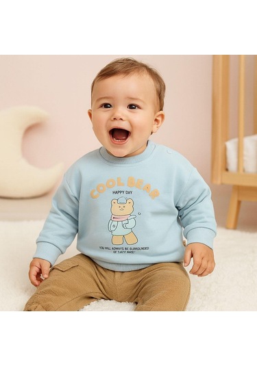 Andorra Cool Bear Detaylı Omuzdan Çıtçıtlı Takım Mavi