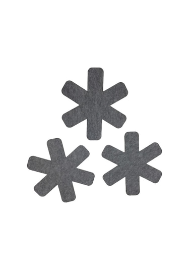 Küçük Ew Tava Tencere Borcam Ve Tabak Koruyucu Çizdirmez 3'lü Keçe Seti Gri