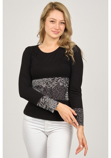 Sistas Kadın Uzun Kollu Penye Bluz 6699448 Siyah-Siyah