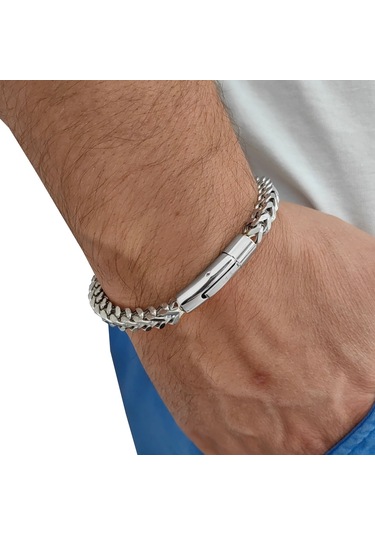 Chavin Zincir 6 Mm. Gri Paslanmaz Çelik Erkek Bileklik Eu03by