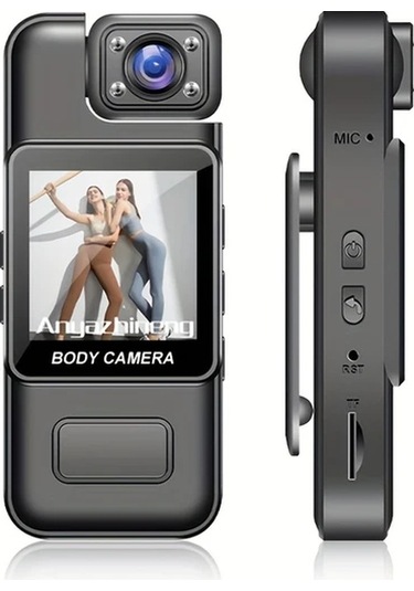 Xuweiwei Anyazhıneng Black Klipsli Spor Kamerası 1080p Fhd 180 Derece Döner Lens 1000mah Pil Döngü Kayıt