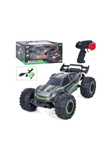 Kumandalı 40 Cm Dev Off-road Araba 15km/h Hızlı, Şarjlı, 2.4ghz Rc Arazi Aracı 9010-6f - Yeşil