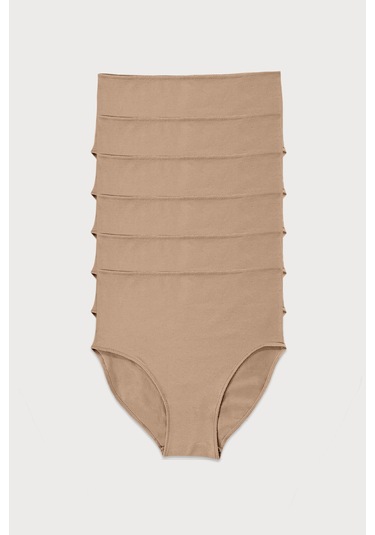 Malabadi Kadın Ten 6 Lı Paket Modal Yüksek Bel Slip Külot 1955 Ten