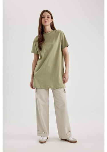 DeFacto Kargo Cepli Basic Düz Gabardin Pantolon C1670AX24SPBG106 Bej