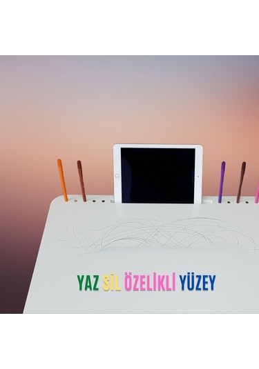 Ahşap Çocuk Oyun Ve Aktivite Masa Sandalye Takımı Tekli Beyaz