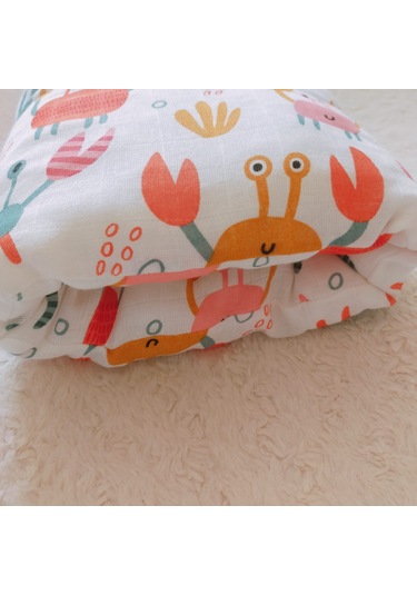 Organik 4'lü Müslin Bebek Panço, Örtü, Yastık, Mendil Takımı