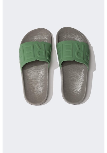 Defacto Erkek Çocuk Düz Taban Tek Bantlı Terlik C2763A824SMGN158 Yeşil