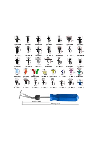 1281 Adet Araba Tutucu Klipsi Ve Plastik Bağlantı Elemanları Seti 38 B