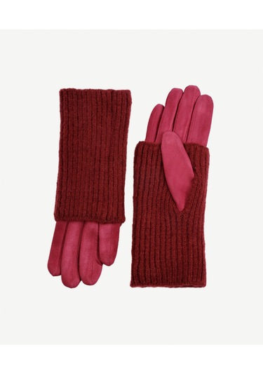 Yargıcı Triko Bilekli Kumaş Eldiven 25kked2006x 016 Bordo
