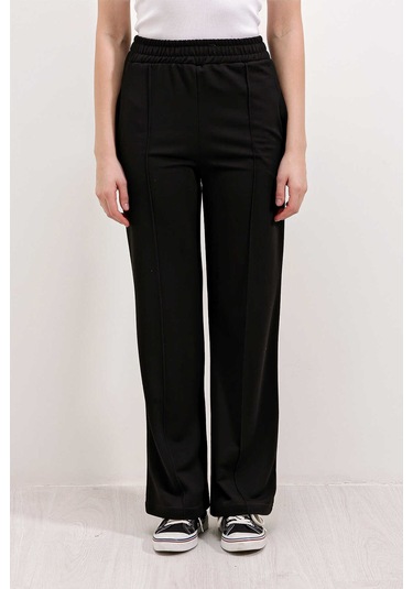 Gabria Ön Dikişli Eşofman Altı Siyah