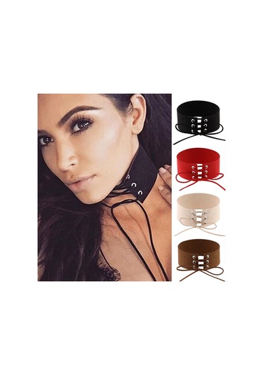 2 Adet Basit Kişilik Punk Bağlı Yaka Moda Kadife Yaka Kemik Kolye, Rastgele Renk Teslimatı Çok Renkli