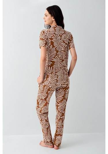 Arnetta Kadın Kahverengi Gömlek Pijama Takım Ar3607-s-v1 Kahverengi