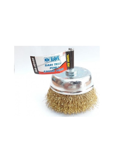Hawk Ha10149 Pimli Sarı Tel Çanak Fırça 75 Mm