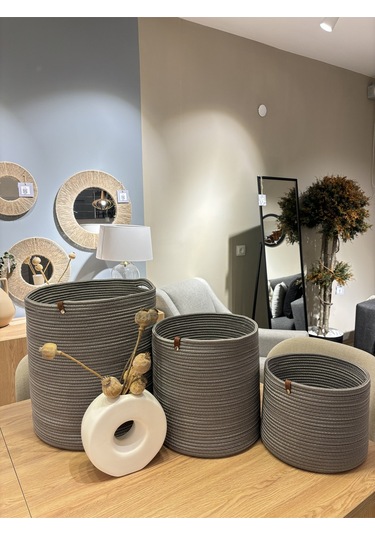 Rover Çok Amaçlı Düzenleyici Sepet, Saksılık, Organizer 3'lü Set Gri