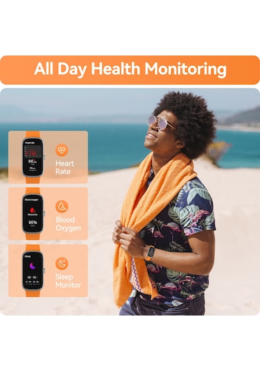 Geeroyoo Anyloop Alb1 Spor Akıllı Saat Turuncu - Ip68 Su Geçirmez, Kalp Atımı, Kan Oksijeni Ve Uyku İzleyici, Adım Ve Kalori Sayaç, 1.47 İnç Dokunmatik Ekran, 20+ Spor Modu
