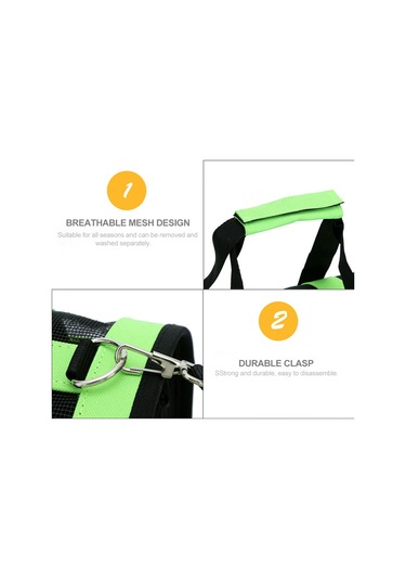 Geeksen Kedi Çantası Yeşil M Taşınabilir Katlanabilir Evcil Hayvan Çantası File Nefes Alabilen Evcil Hayvan El Çantası Postacı Çantası