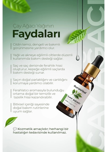 Çay Ağacı Yağı 30 Ml % 100 Saf Ve Doğal 30 ML