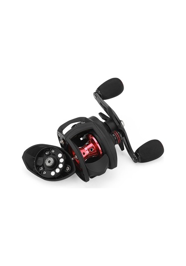 Lemestar 8.1:1 Hızlı Dişli 17+1 Piyasa Manyetik Frenli Uzun Atışlı Metal Köprü Balık Makinesi Kırmızı-siyah