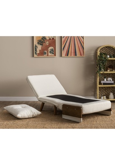 Pafu Cosmo Tekli Katlanır Yataklı Koltuk - Teddy Beyaz Beyaz