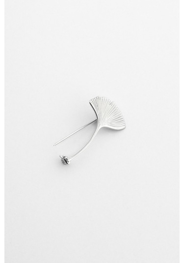 Gelincik 18 Ayar Beyaz Altın Kaplama Gümüş Broş Beyaz Altın Kaplama