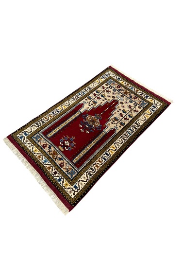 El Dokuma Sıfır Yahyalı Namazlık 80x130 Kök Boya Yün Seccade