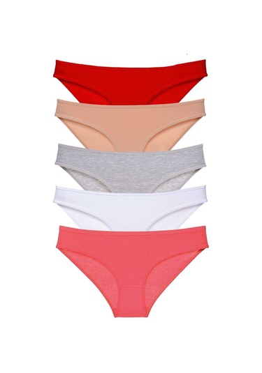 Alray 5 Adet Süper Eko Set Likralı Kadın Slip Külot 525 Çok Renkli