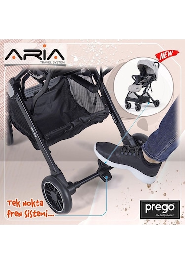 Prego Aria Tek Elle Katlanır Kabin Boy Travel Sistem Bebek Arabası