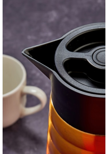 Cooker Ckr2097 2 L Çift Katmanlı Paslanmaz Çelik Termos Bambu Saplı - 12 Saat Sıcak 24 Saat Soğuk Piknik, Ofis, Otel, Kafe, Okul Krmızı-sarı