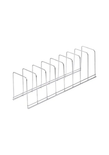 Shineyee Güncel Çelik Mutfak Rakası - Tencere, Tabak, Kase İçin 30.3x10.5x2.5cm - Silver - Raylı Montajlı Süzgeçli Tutucu Gümüş