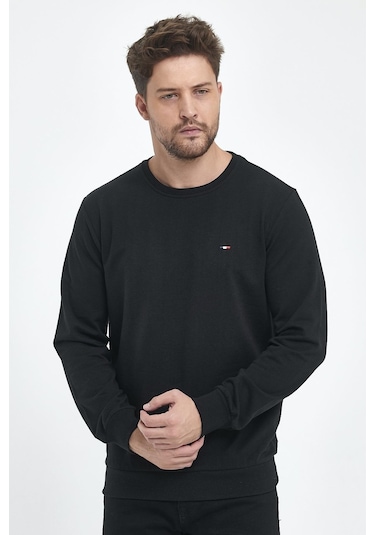 Erkek Siyah-antrasit Bisiklet Yaka Nakış Detaylı Regular Fit 2'li Sweatshirt Mmtlce70-2 001