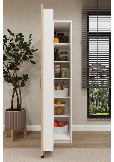 Asra Trend Çok Amaçlı Kiler Dolabı MK-19 %100 MDF Erzak Organizer Dolabı Karina