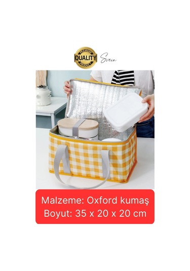 Premium Soğuk Sıcak Termal Piknik Kamp Çantası Yemek Taşıma Yalıtımlı Piknik Termos + Buz Aküsü Kırmızı