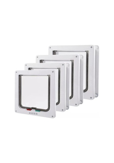 Geekyou Kedi Köpek İçin İki Yönlü Giriş Çıkış Kapısı, Abs Malzeme, 20x19x2cm Beyaz, Evcil Hayvan Erişim Aracı