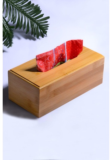Bambu Kağıt Peçetelik - Bambu Kağıt Mendil Kutusu - Minimalist Bambu 22 X 19 -