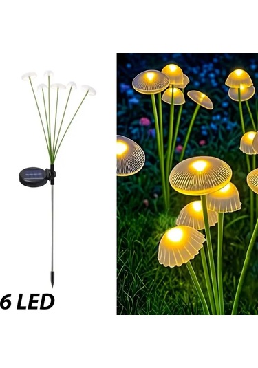 Hishopping Güneşli Mantar Çim Işık - Dekoratif Bahçe Ve Teras Aydınlatma, Küçük Yollar İçin 0-5wmavi Mavi