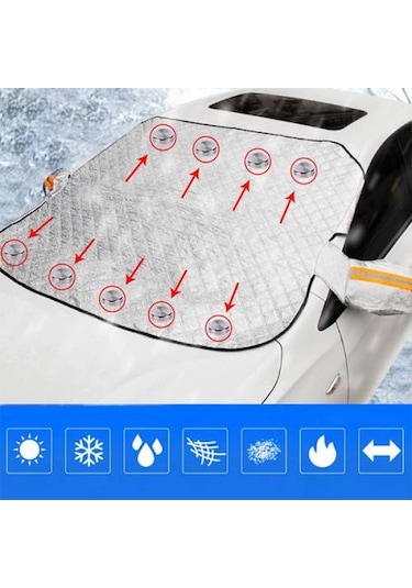 Coofbe Tüm Araçlara Uyumlu Oto Cam Brandası Don Antifriz Brandası