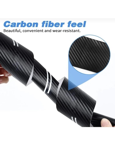 Point Araç İçi Karbon Kapı Eşik Bandı Kapı Eşiği Folyo  Hava Kanallı İthal 4'lü Set -