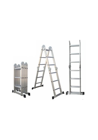 Beykon 12 Basamaklı 1,6 MM Kalınlık 3.50 M Katlanır Çok Amaçlı Merdiven - ELIT 43