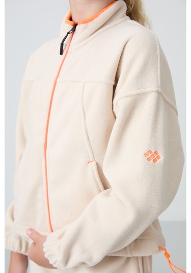 Tommy Life Bej Kalın Yumuşak Dokulu Standart Fit Nakışlı Polar Kız Çocuk Sweatshirt - 75157 Bej
