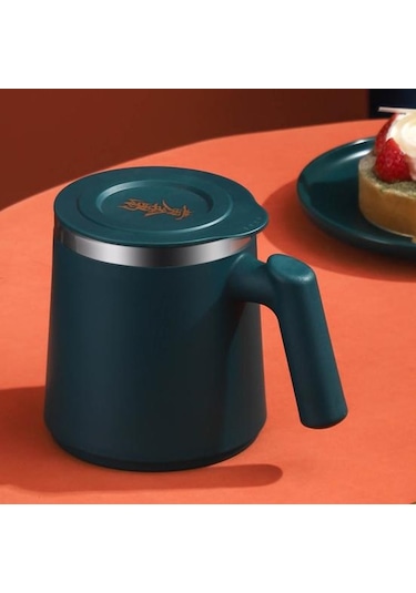 Kırmızı 420 Ml Su Bardağı Haşlanma Önleyici Sızdırmaz Kapaklı Kahve Paslanmaz Çelik Yalıtımlı Isı Bardaklar