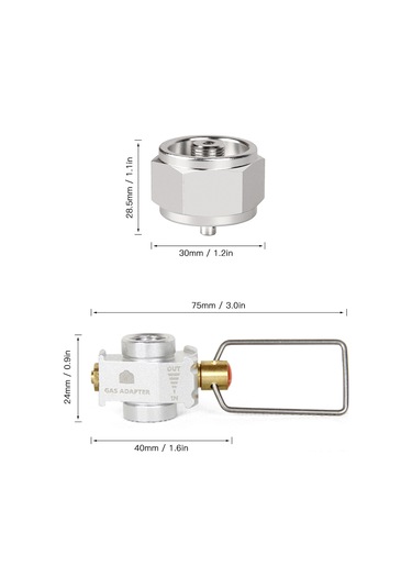 Padalink Kamping Gaz Balon Dönüştürücü: Dar Gaz Balonu İle Manp Gaz Valfi Kombinasyonu, Tazeletme Ve Basınç Salma Fonksiyonu İle Dayanıklı Alüminyum Ve Bakır Malzeme Gümüş