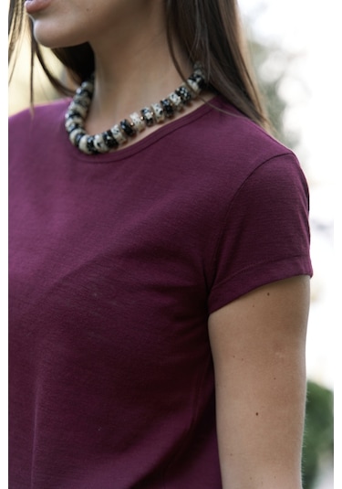 Bohemai Suva Kısa Kol Bordo T-shirt Bordo