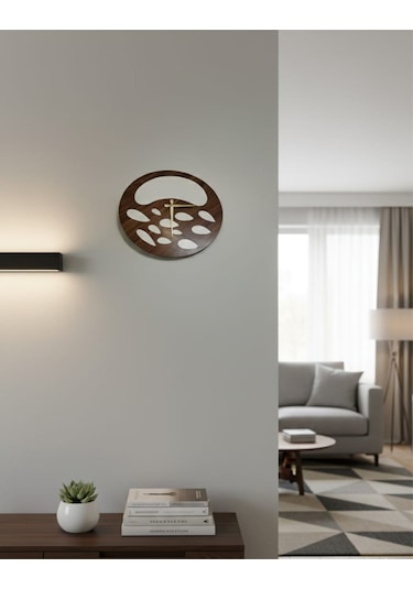 Nova Model Duvar Saati 50 X 50 Cm - Duvar Dekorasyon Ürünleri Ceviz Beyaz