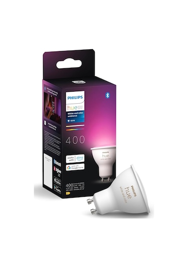 Philips Hue 4.2w Renkli Akıllı Spot Ampul Gu10 Bluetooth Uyumlu, Çok Renkli