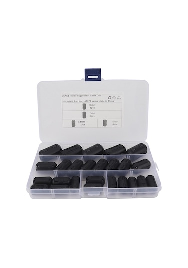 Dinosaurs Ferrit Çekirdek Kit Kablo Klipsi Üzerinde 25 Pcs Klipsi Araba Için Uygun Siyah Filtre