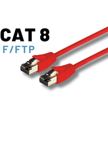Irenıs 3 Metre Cat8 Kablo F/ftp Lszh Ethernet Kablosu,kırmızı